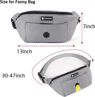 Сумка для собак з відділенням для ласощів та контейнером для відходів, поясна/животна сумка, сіра (нейлон), 12.2 x 12.2 x 5.71 см