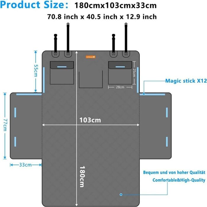 Захист для багажника автомобіля для собак Mercedes-Benz GLB (X247) SUV 2019-2024. Міцний, водонепроникний, стійкий до подряпин, легко чиститься з боковим захистом. Розмір B.