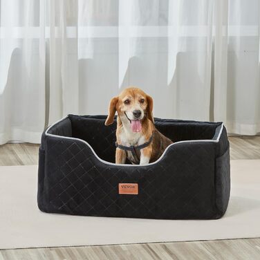 Автокрісло для собак VEVOR - підйомник для собак у машину з кишенею для зберігання, безпечна повідець, гумова наповнювач, автоліжко для собак середніх та великих порід (до 25 кг)