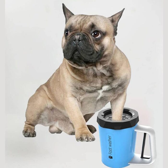 Портативний очищувач лап для собак, силіконовий, рожевий. Очищувач лап для собак 360° з масажем та доглядом за брудними кігтями.