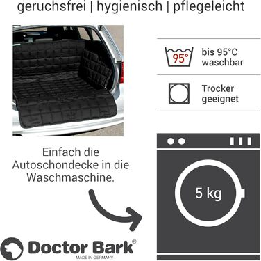 Захист для багажника Doctor Bark з підкладкою та захистом краю вантажного отвору, захист з усіх боків, миючий та гігієнічний - з бавовняної сумішевої тканини (Розмір L - 100x100 см/Чорний)
