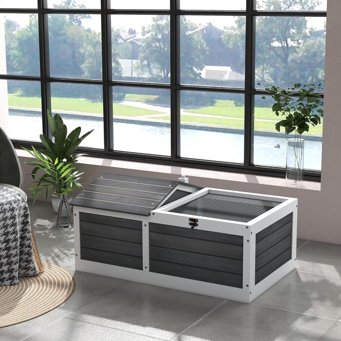 Клітка для тварин PawHut з колесами, 86x54x43 см, з соснового дерева