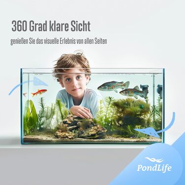 Акваріум зі скла для риб і черепах Pondlife 30×20×20 см, для прісної та солоної води, тераріум