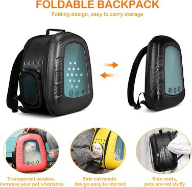 Рюкзак-переноска для котів та цуценят ALLSOPETS Bubble - чорний