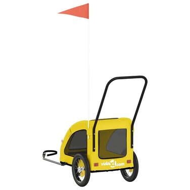 Дитяча коляска для собак та котів, велопричіп, жовта, Oxford-тканина та метал