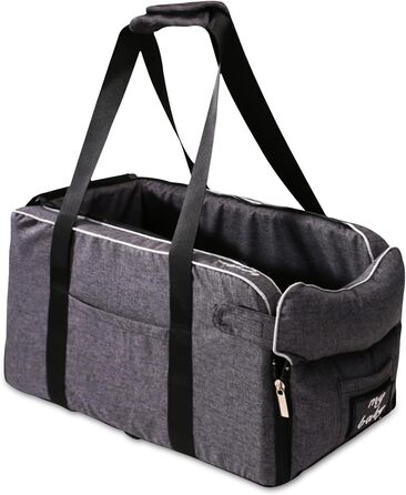 Автокрісло для собак Ergocar: підходить для малих собак та котів до 6 кг, з ременями, сіре