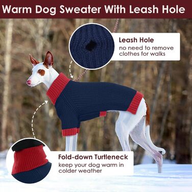 Теплий зимовий пуловер для собак IKIPUKO з отвором для повідка, рожевий (XXXL)