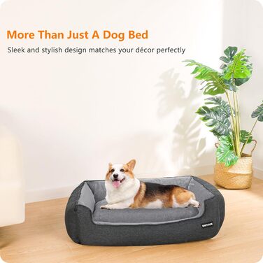 Ліжко для собак, диван-лежанка, подушка для тварин, корзинка для собак. Знімне та пральне, сірого кольору, розмір 90 x 75 x 25 см