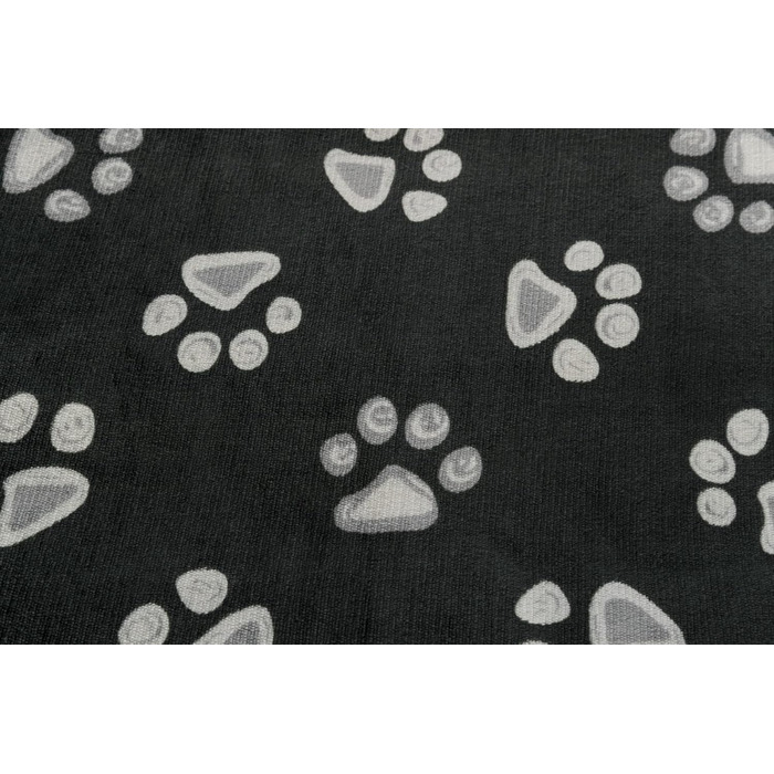 ТRIXIE Лежанка для собак Jimmy, 65x55 см, чорна - зручне місце для сну з милим мотивом лапок - кошик для собак середніх порід, неслизька, 36633