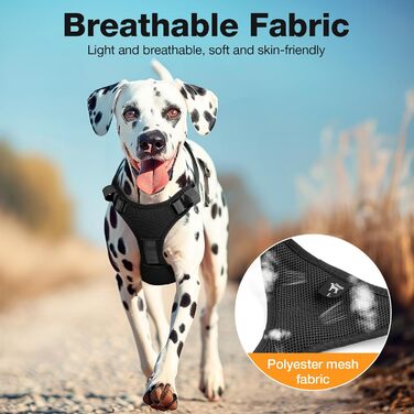 Світловідбиваючий нашийник для собак великих порід Feycig з LED підсвічуванням, акумуляторний, регульований, 3 режими освітлення, висока видимість (Чорний, Large)