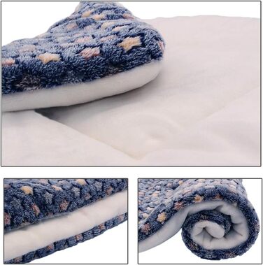 М'яка тепла флісова ковдра для собак та котів, велика, блакитна