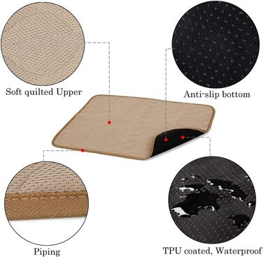 Водонепроникний килимок для собак, миючий, нековзний, швидковисихаючий, для дивана, авто, клітки, трави, ліжка (100 x 67 см)