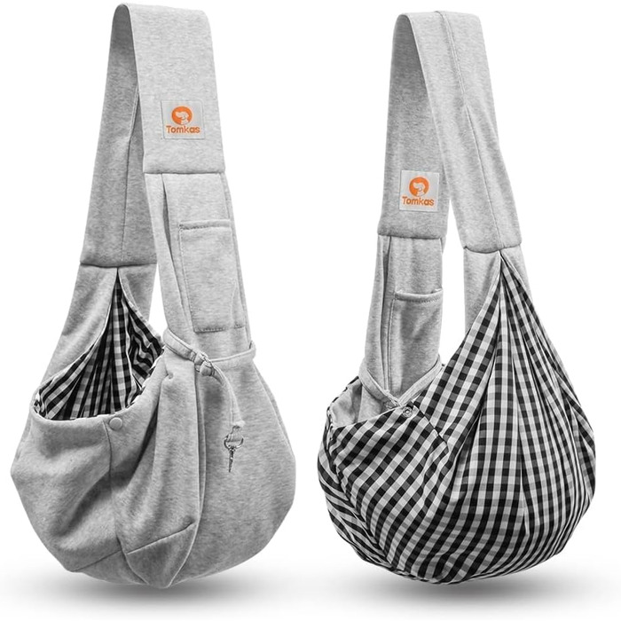 Сумка-переноска Tomkas для маленьких собак, класична, сіра, 3-10 фунтів