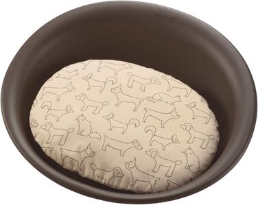 Квітковий лежак для домашніх тварин Richell, овальний, пластиковий, маленький, водонепроникний, з знімним подушечкою 100% поліестер, коричневий, L 54 x B 41 x H 18 см