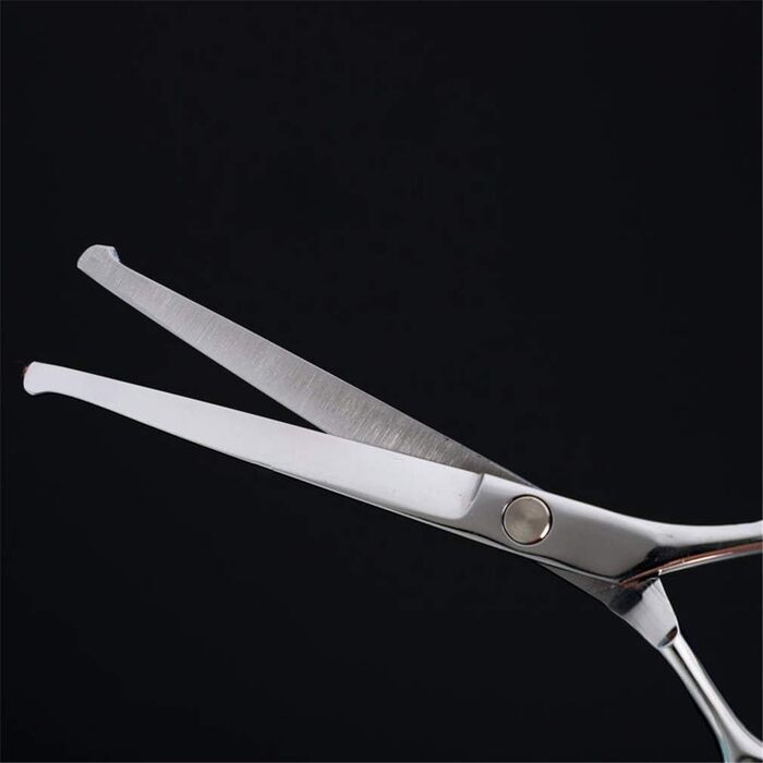 Набір професійних ножиць для грумінгу тварин (6 дюймів, 4 шт.) з нержавіючої сталі. Ножиці для догляду за собаками з закругленими кінцями та вигнутим лезом. Гребінець для грумінгу в комплекті.