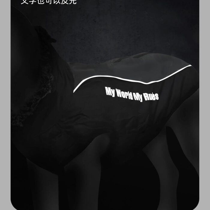 Теплий зимовий костюм для собак, флісова підкладка, світловідбиваючі елементи та комір з хутра, для великих та середніх собак (2XL, небесно-блакитний)