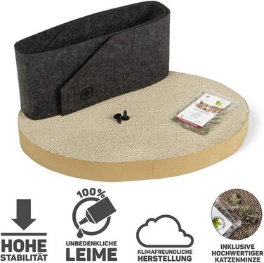 Клітка-ліжко для котів Owen-Tower XL, сірий, 50 см, з когтеточками та двома хвильовими платформами