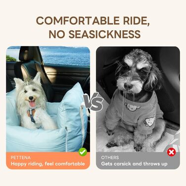 Автокрісло для собак PETTENA: м'яке, знімне, з кишенями для зберігання, для маленьких та середніх порід