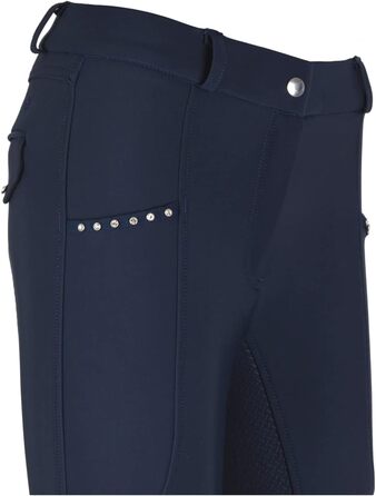 Лазура - жіночі зимові штани для верхової їзди Татяна | Повний силіконовий вшитий захист | Штани для верхової їзди з 2 кишенями для телефону | Чорні або темно-сині штани з повним силіконовим вшитим захистом | Верхова одяг розмір 34-46 34 Темно-синій