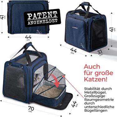 Транспортна переноска для котів You Decide Munich Cat Suite LX Marine з туалетом, складна, для великих котів