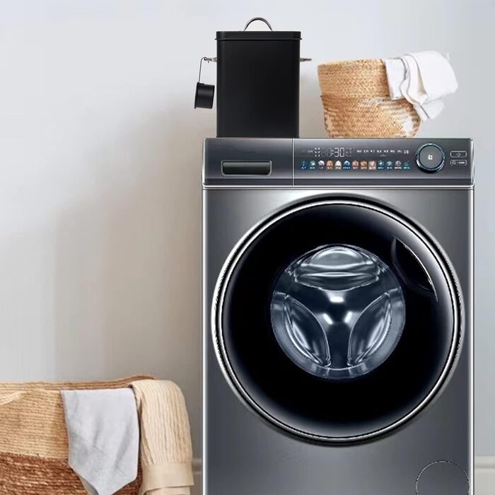 Контейнер для порошку Theo&Cleo 6.5L, металева коробка для порошку, корму для собак/кішок, кавових зерен (колір: вугілля)