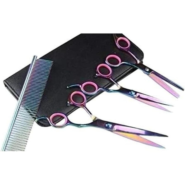 Професійна ножиця для собак, вигнута ножиця для грумінгу, гребінець для собак і котів, з безпечними закругленими кінчиками
