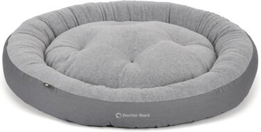 Кругле м'яке ліжко для собак середніх порід GreenLabel, Königsblau (блакитний) - ліжко-гніздо з ворсистим наповнювачем, знімний чохол Fleece/Baumwolle, розмір M (60x50 см)