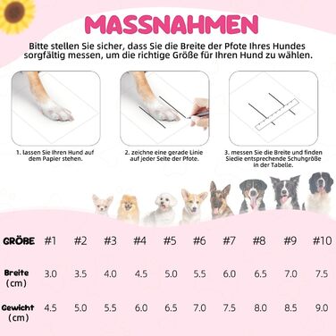 Взуття для собак SlowTon: дихаючі, неслизькі літні сандалі для собак з світловідбиваючими смугами (рожевий, розмір 4)