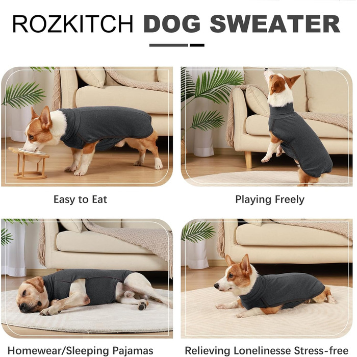 Теплий зимовий пуловер для собак Rozkitch з отвором для повідка, чорний, розмір Small. Захист від вітру, комфортний, для прогулянок, подорожей та відпочинку.