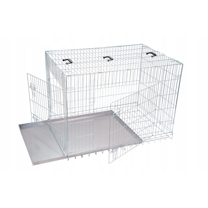 Вольєр-клітка для собак з гігієнічним дном, оцинкована, міцна, 91x57x65 см