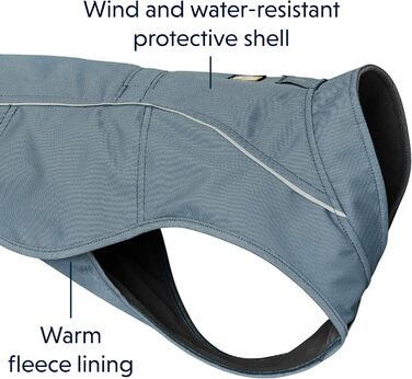 RUFFWEAR Overcoat – міцна собача куртка з флісовою підкладкою для холодної погоди, синя, розмір M