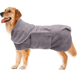 Рушник для собак та котів Geyecete з мікрофібри, швидковисихаючий, з липучкою, дуже поглинаючий, сірий, L