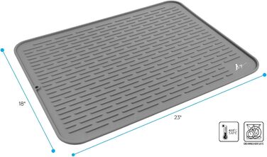 Килимок для собак та котів LuxPal великого розміру, силіконовий, антибактеріальний, сірий