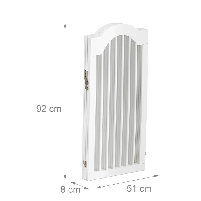Захисне ворота Relaxdays, самостійно стояче, 92 x 205 см, розкладне, з ніжками, для собак та котів, біле