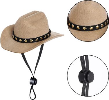 Костюм ковбоя для домашніх тварин Choyaxo: комплект з капелюхом та банданою (Small, Khaki)