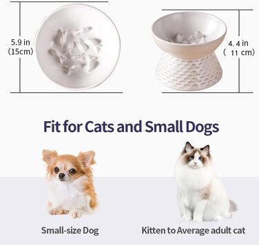 Керамічна годівниця для котів Qcapet, піднята миска для їжі