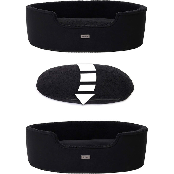 Кругле ліжко для собак та котів Lionto з водовідштовхувальним покриттям, 83x63 см