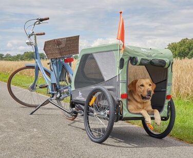 Причеп для собак Cruvado Knuffelwuff: фальш, легкий, стабільний, до 45 кг, з безпековою лінією та від комарами