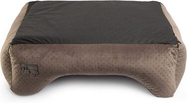 Ліжко для собак XL, велюр коричневий, 100 x 79 x 22 см | З м'яким вкладишем | Софа для великих собак