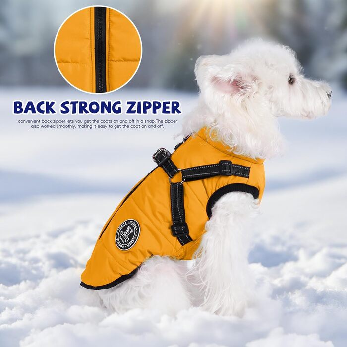 Водонепроникний зимовий одяг для собак: тепла куртка, жилет та манжет для малих, середніх та великих собак. Колір: зелений (L, жовтий)