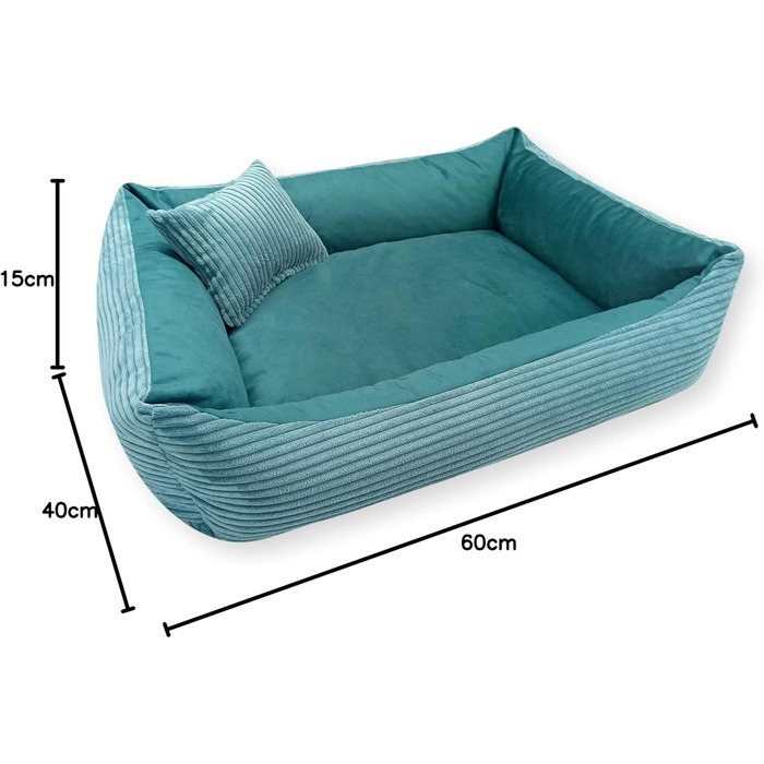 М'яке ліжко для собак та котів 4L Textil Molly, 60x40 см, блакитне (60x40x15 см)