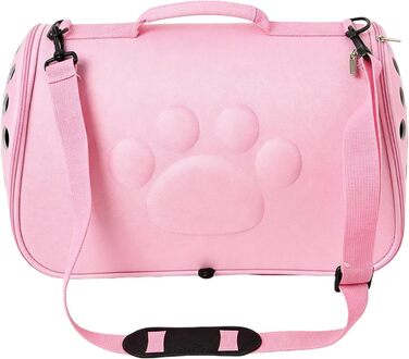 М'яка переноска для тварин - сумка-переноска на плечі для котів та собак | Складана переноска для кошенят для подорожей, до ветеринара, на прогулянку (Рожева, L)