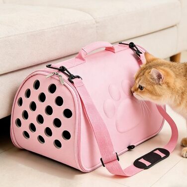 Сумка для кота | Переноска для тварин на плечі, рожева, L