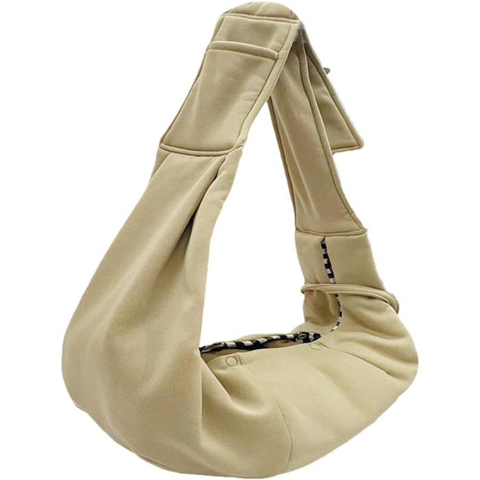 Сумка-переноска для собак, переноска для цуценят, регульовані ремені через плече та груди, легка переноска для тварин у подорожах, на прогулянках та до ветеринара (хакі)