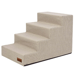 Східці для тварин Huastiertreppe: допомога у підйомі для собак та котів, 4 сходинки, розмір L 40x60x40 см, колір бежевий