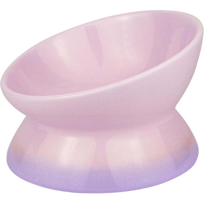 Підвищений годівниця для котів та собак Busnos, керамічний, жовтий, 15.5x15.5x11 см