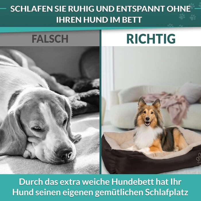 Крісло-ліжко для собак: м'яке, зручне, 61x48x18 см. Крісло для собак з флісу та нейлону, легко миється, підходить для маленьких та великих собак (Бежево-коричневе)