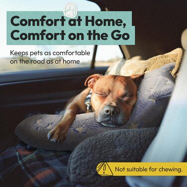 Подушка для собак POMESEA, велика, синього кольору. М'яка подушка для розслаблення з щільної бавовни для підтримки голови, шиї та спини. Машинне прання, зручна іграшка для собак, світиться в темряві.