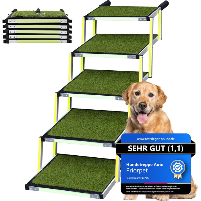 Сходинки для собак у машину: складані, 5 сходинок, до 77 кг, з антиковзким покриттям