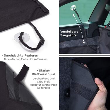 Захист для багажника автомобіля BARTSTR для собак, універсальний, підходить для універсалів. Водовідштовхуючий килимок з захистом боків та бампера. У комплекті велика сумка на плече.